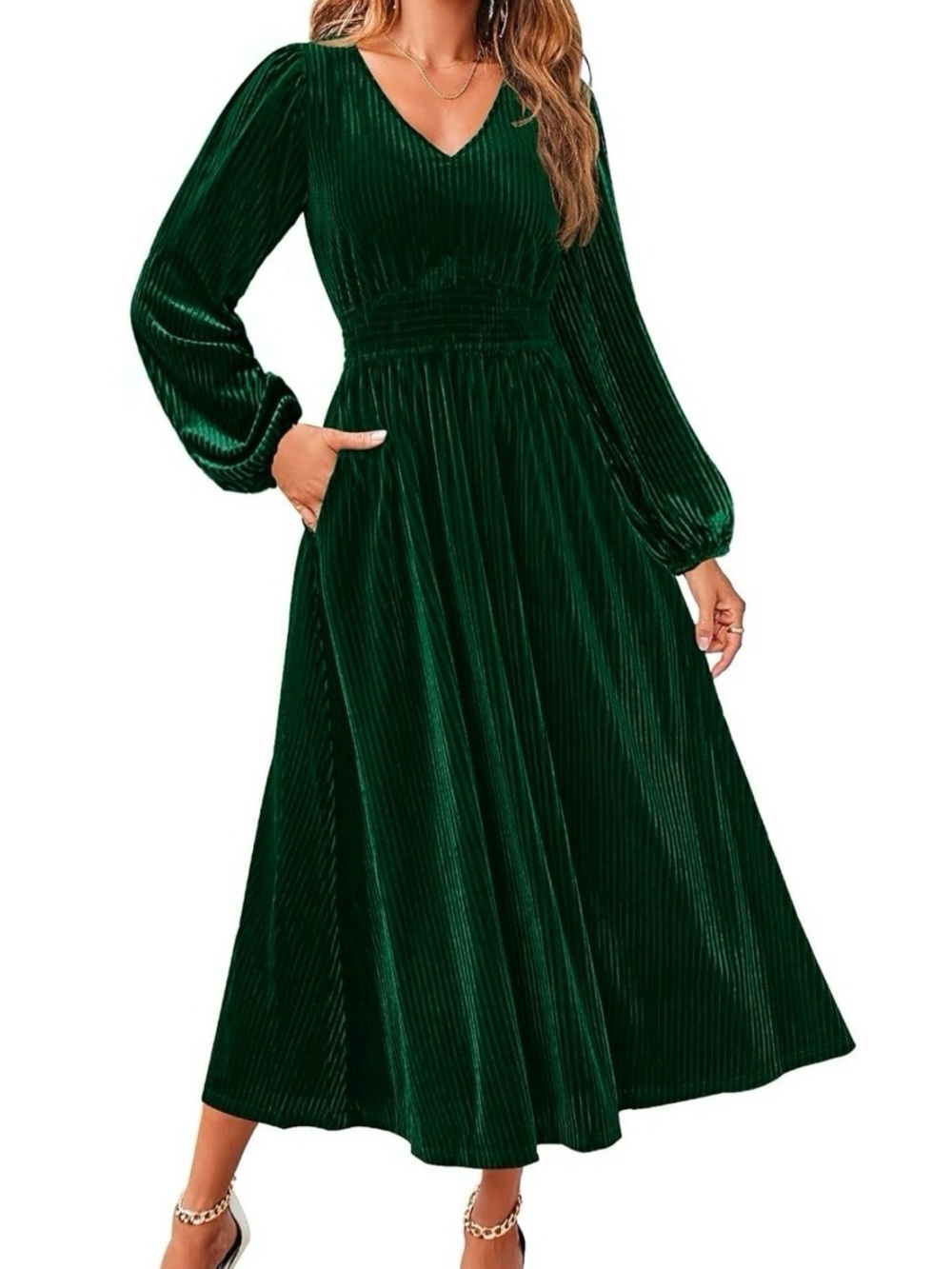 Beautiful velvet hunter green dress like new